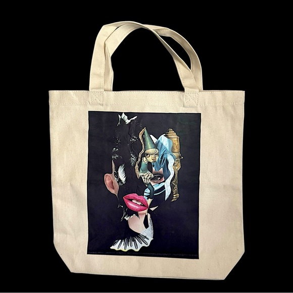 One of a kind custom Custom Tote Bag embellish with stud and my original… - Picture 3 of 6